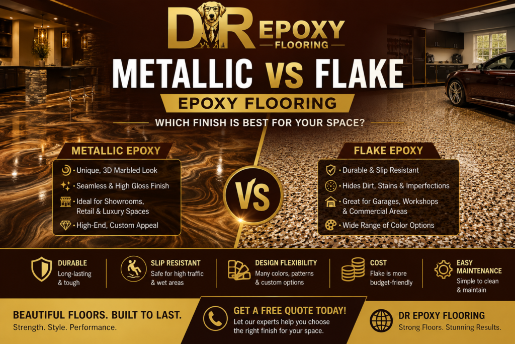 Metallic vs Flake Epoxy Flooring | Dr Epoxy Flooring Scarbrough